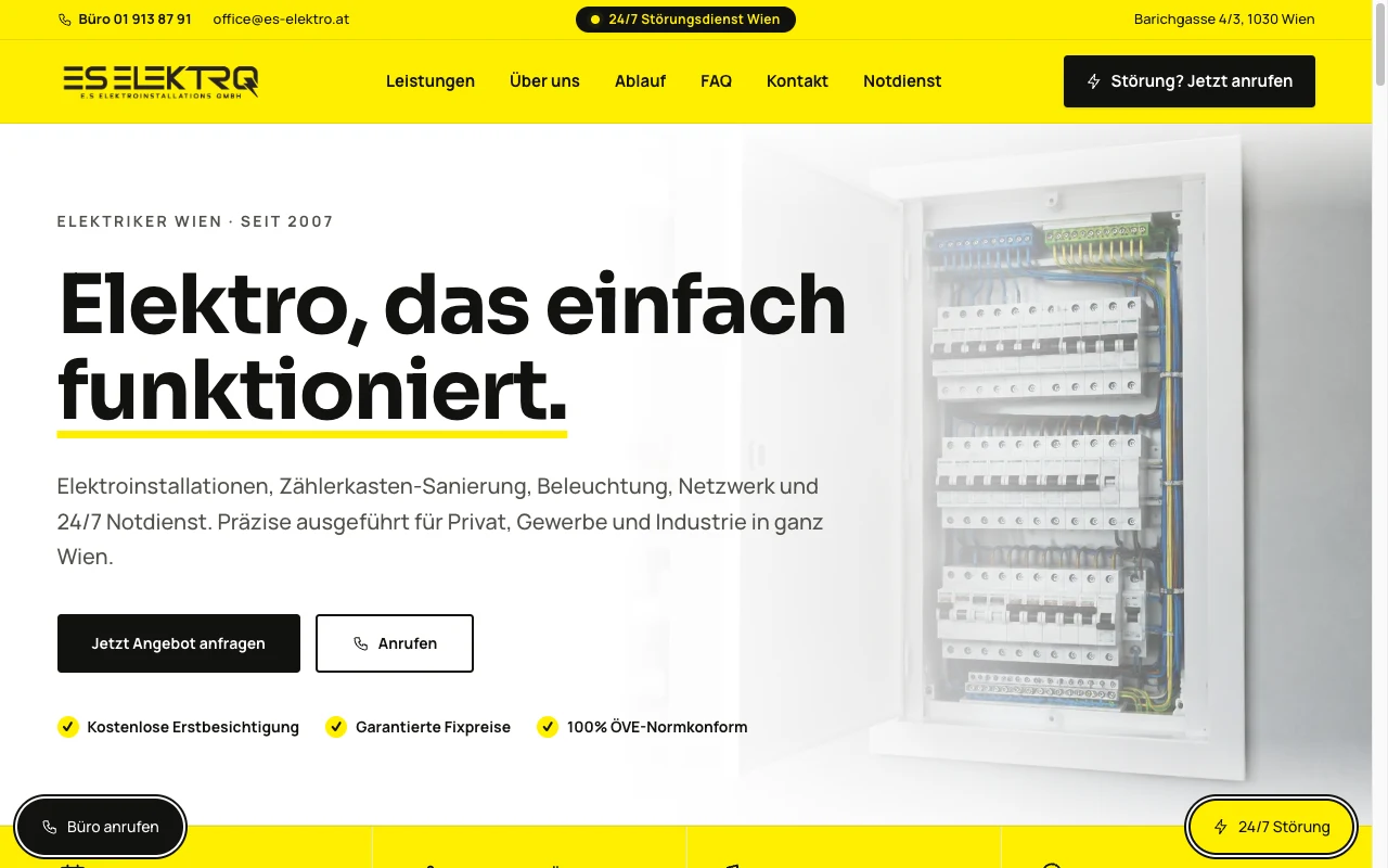 E.S Elektroinstallations GmbH – Desktop Vorschau