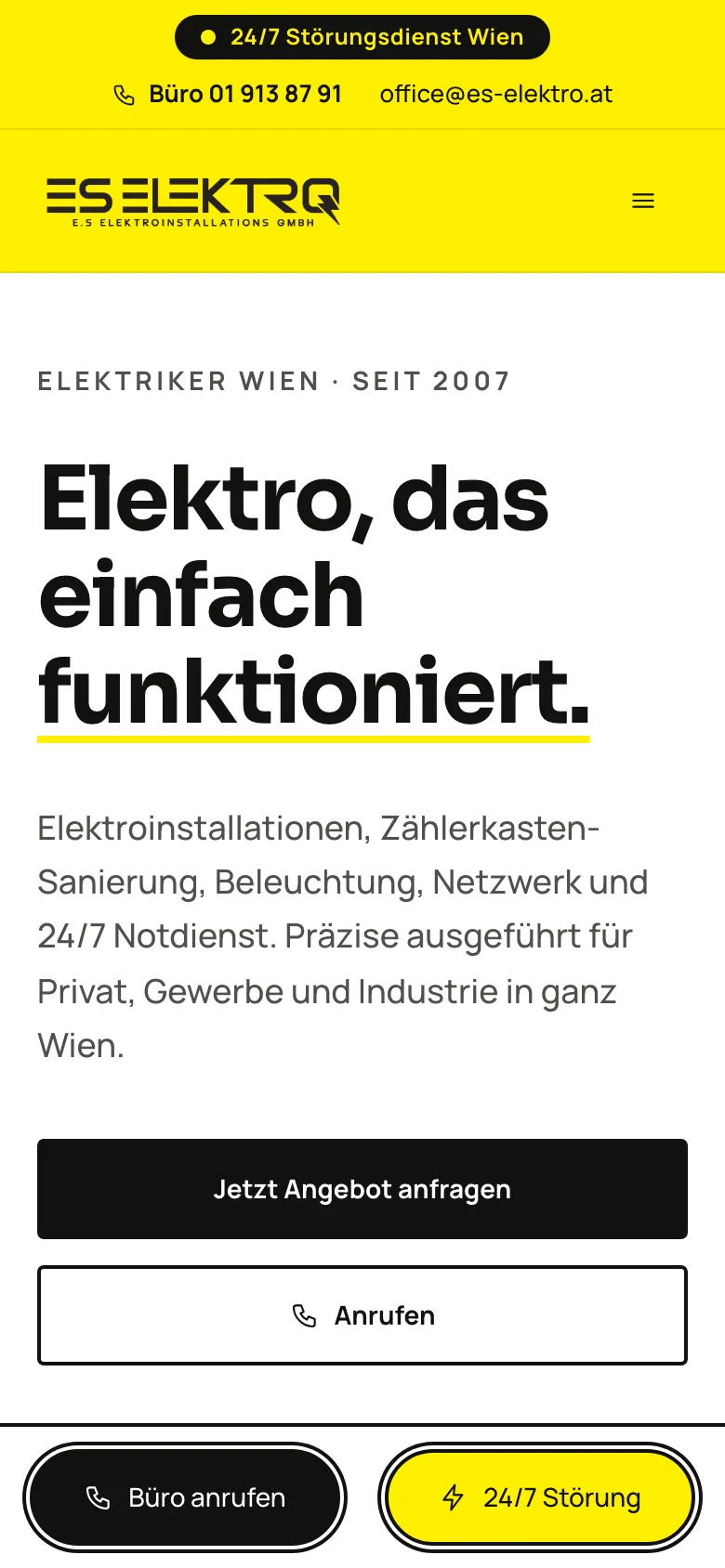 E.S Elektro – Mobile Vorschau