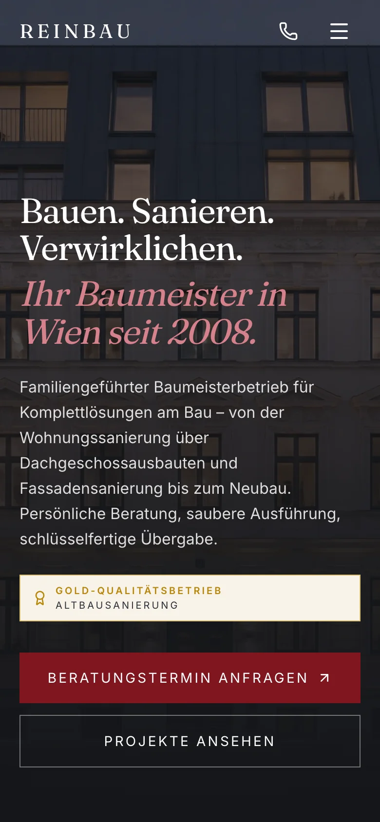 Reinbau – Mobile Vorschau